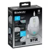 Juhtmevaba hiir DEFENDER Stix GM-009 RF — optiline 3200 DPI, 6 nuppu, mõlemakäeline, USB RF, akutoitel, valge