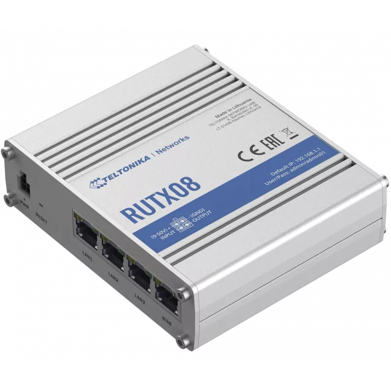 Teltonika RUTX08 juhtmega ruuter Gigabit Ethernet roostevaba teras