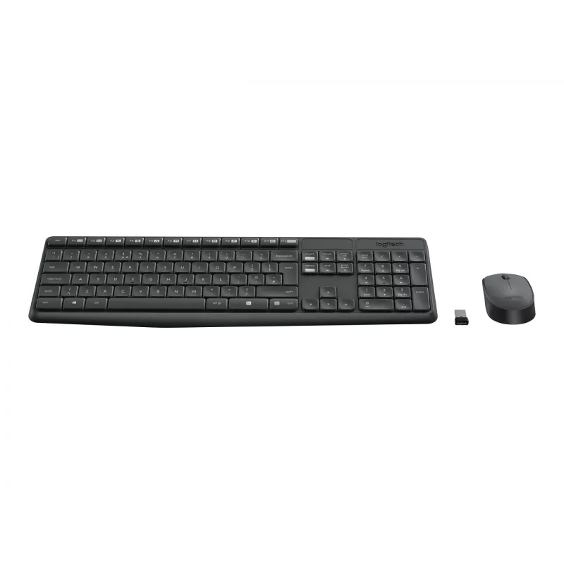 Logitech MK235 juhtmevaba klaviatuuri ja hiire komplekt täissuuruses hall