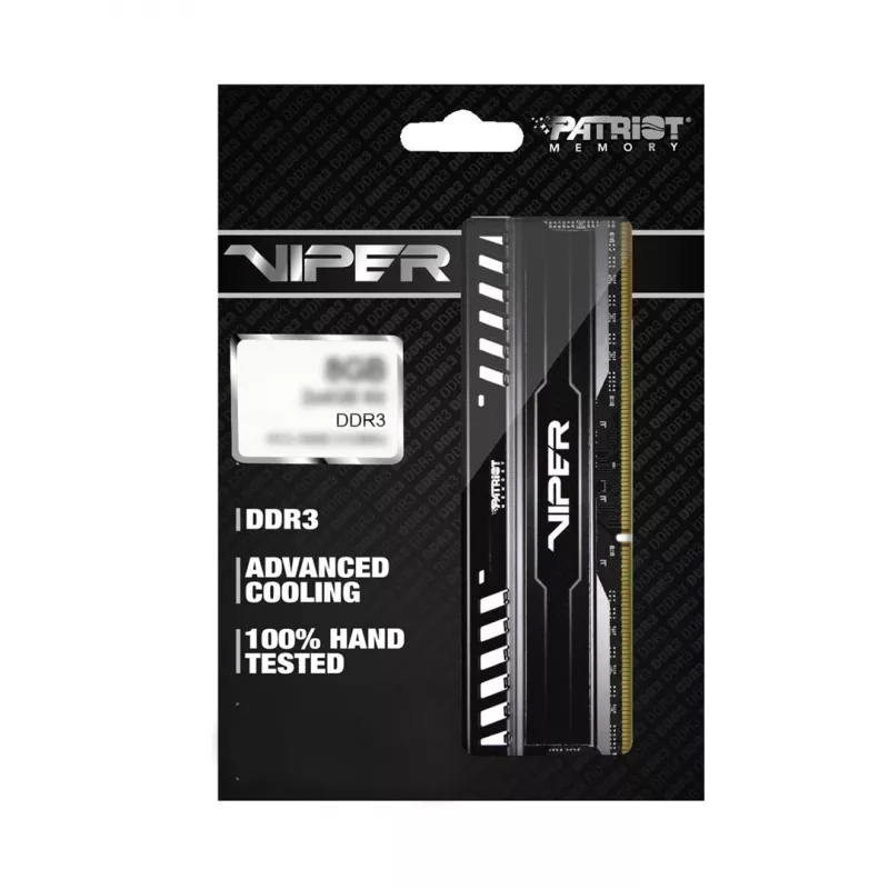 Patriot Viper 3 Black Mamba PV38G160C9K mälu 8 GB (2x 4 GB) DDR3 1600 MHz CL9 DIMM, must