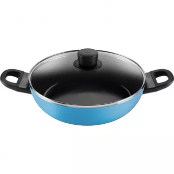 Sügav pann Ballarini CAPRERA 28 cm kaanega, sinine