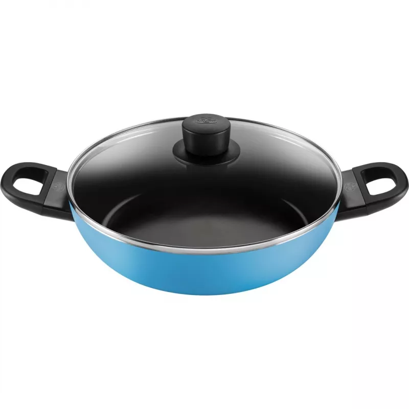 Sügav pann Ballarini CAPRERA 28 cm kaanega, sinine