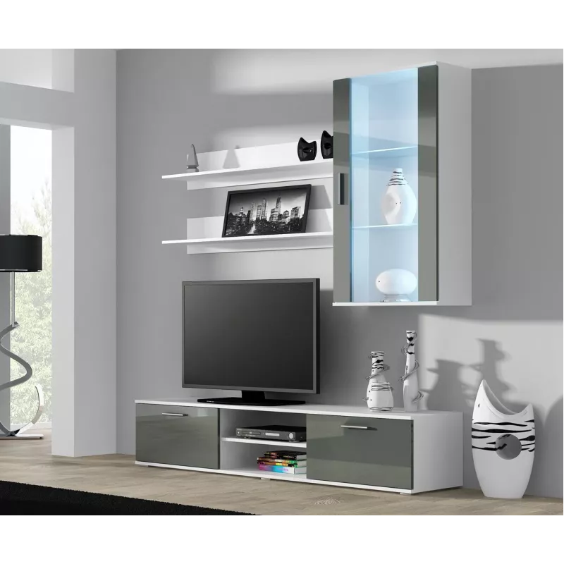 Cama TV-alus SOHO 180 valge/hall läikiv