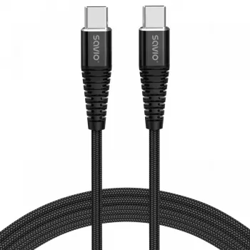 Savio CL-160 USB-kaabel 2 m USB 2.0 USB C - USB C must