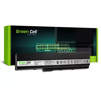 Aku roheline Cell AS02 ASUS K52 seeriale — Li‑Ion 4400 mAh, 11,1 V, 6 elementi, must