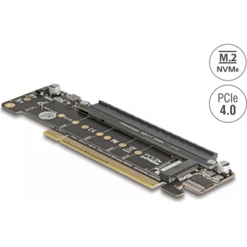 DELOCK PCI Express 4.0 x16 kaart 2x M.2 Key M NVMe pesaga