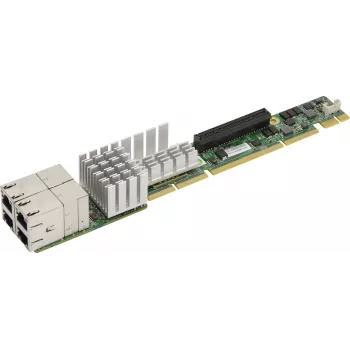 Super Micro Supermicro lisakaart AOC-UR-i4XT 1U Ultra Riser - võrguadapter - 10Gb Ethernet x 4 - SuperServer 1028U-TR4T+, 6018U-TR4T+ jaoks (AOC-UR-i4XT)