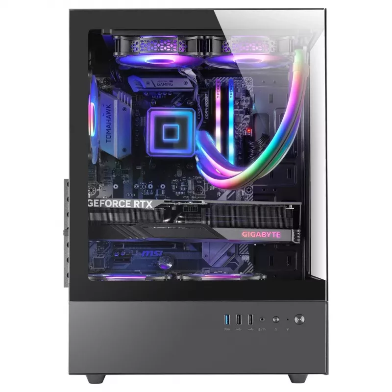 Arvuti korpus TACENS Mars Gaming MC-XO Midi Tower Must — ATX/Micro-ATX/Mini-ITX, toiteplokk all, 1×120 mm tagumine ventilaator, toetab kuni 328 mm GPU-d