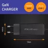 GaN sülearvuti laadija QOLTEC 52419 65W USB-C PD 5V/20V 3A/3.25A, 220–240V, 1,8 m kaabel, must