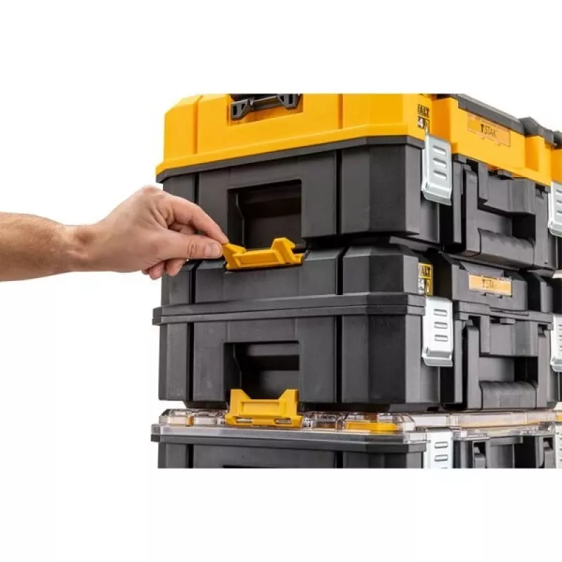 Tööriistade hoiukast DeWalt DWST83344-1, veekindel, kollane, 440×183×332 mm, 2 käepidet, lukustatav