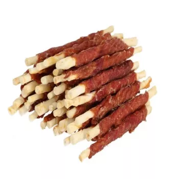 Koerte närimiskont Hilton Duck Wrap Valge Rawhide Stick 500 g — pardimaitseline toornahast hambahooldusmaius, valku 60%
