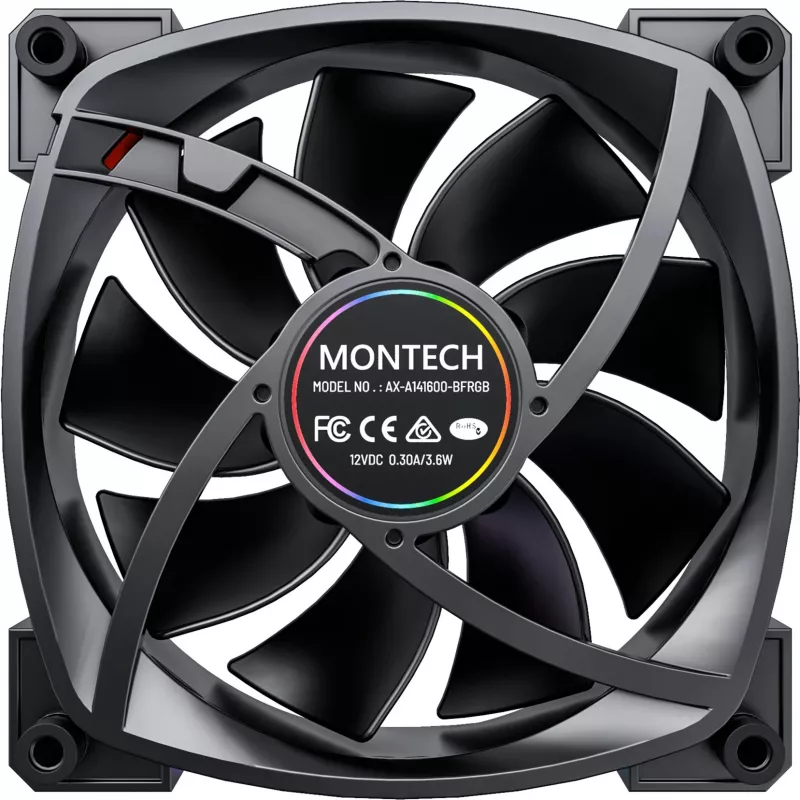 Ventilaator Montech AX140 PWM 14 cm must 540-1760 RPM
