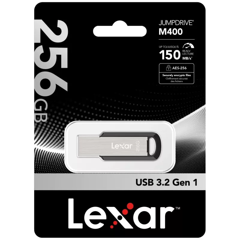 “Lexar JumpDrive M400” USB-mälupulk 256 GB USB Type-A 3.2 Gen 1 (3.1 Gen 1) Hõbedane