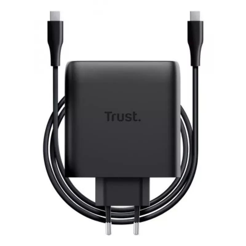 TRUST Maxo 100W 2-Port USB-C GaN Charger — 100 W, 2× USB-C, 20 V max, 2 m kaabel, must