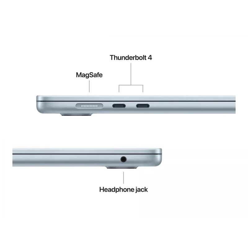MacBook Air 15, taevasinine, M4 (10-tuumaline protsessor/10-tuumaline GPU), 16 GB, 512 GB, saksa, 35 W kahe USB-C pordiga toiteadapter, MC7C4D/A
