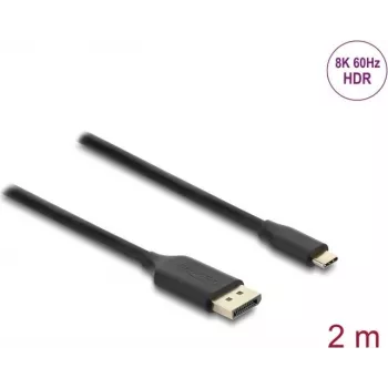 Video kaabli adapter DELOCK USB USB-C DisplayPortile 2 m, must