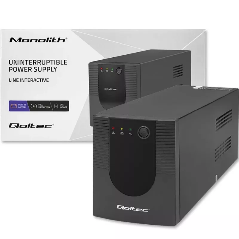 Katkematu toiteallikas UPS Qoltec 53775 1,2 kVA 720 W 4 AC-pistikupesa
