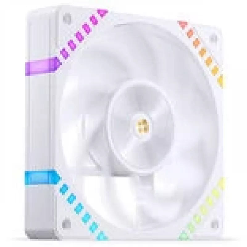120 mm korpuseventilaator Jonsbo HF2-120 Valge — pööratud labadega, PWM, ARGB