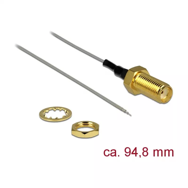Koaksiaalkaabel DeLOCK 89600 94,8 m SMA avatud ots tinatud kuld hall