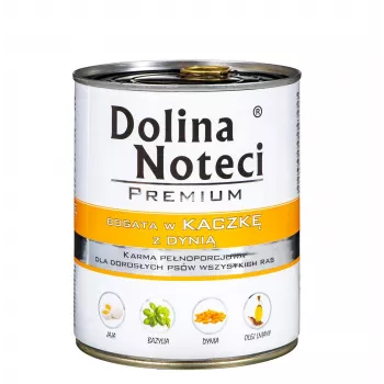 Märg koeratoit dolina noteci Premium rikas pardiliha kõrvitsaga 800 g — täielik täiskasvanud koeratoit, teraviljavaba, 78% niiskust