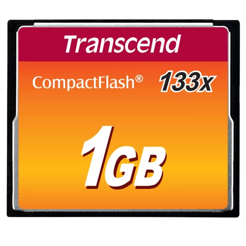 Transcend - Flash Memory Card - 1GB - 133x - CompactFlash Card (TS1GCF133)