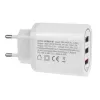 Seinalaadija MACLEAN MCE479W — 3-pordiline USB-kiirlaadija, koguvõimsus 18 W