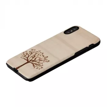 Nutitelefoni ümbris man and wood iPhone X/XS, õunapuu puit, must
