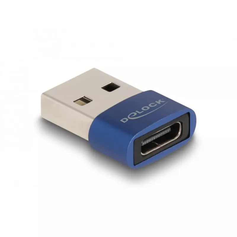 DeLOCK USB 2.0 adapter USB Type-A-pistik – USB USB-C emane sinine