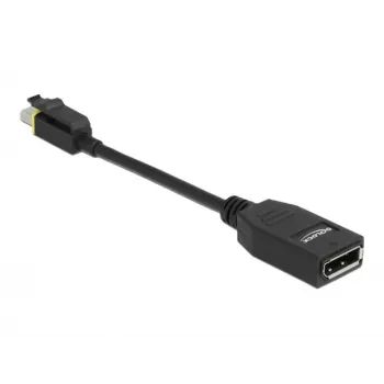 DeLOCK - DisplayPort-adapter - Mini DisplayPort (M) lukustusega DisplayPort (W) - DisplayPort 1,4 - 15cm - Halogeenivaba, 8K tugi - Must (65978)