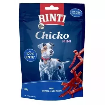 Koerte treeningpreemiad RINTI Chicko Mini Duck 80 g — teraviljavaba, pardimaitseline, 55% valku, kotike
