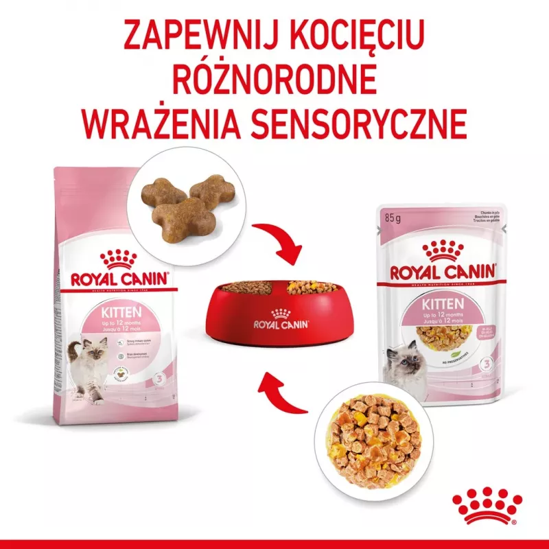 Märg kassitoit Royal Canin Kitten Gravy 85 g — linnuliha, 78% niiskust, 12% valku