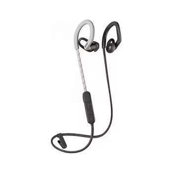 Poly BackBeat Fit 350 - kõrvaklapid - kõrvakonks - kõrvasisesed - sportlikud - hallid - valged - binauraalsed - higikindlad
