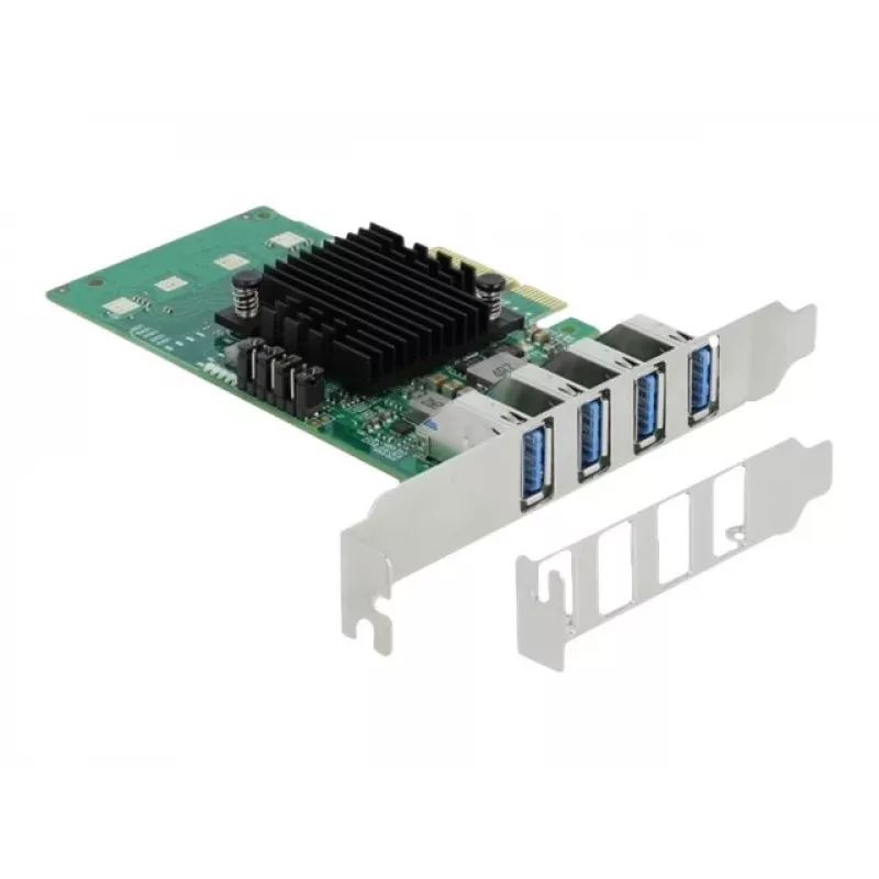 DeLOCK PCI Express x4 kaart 4 x välise USB 3.0 neljakanalilisele - madala profiiliga vormitegur