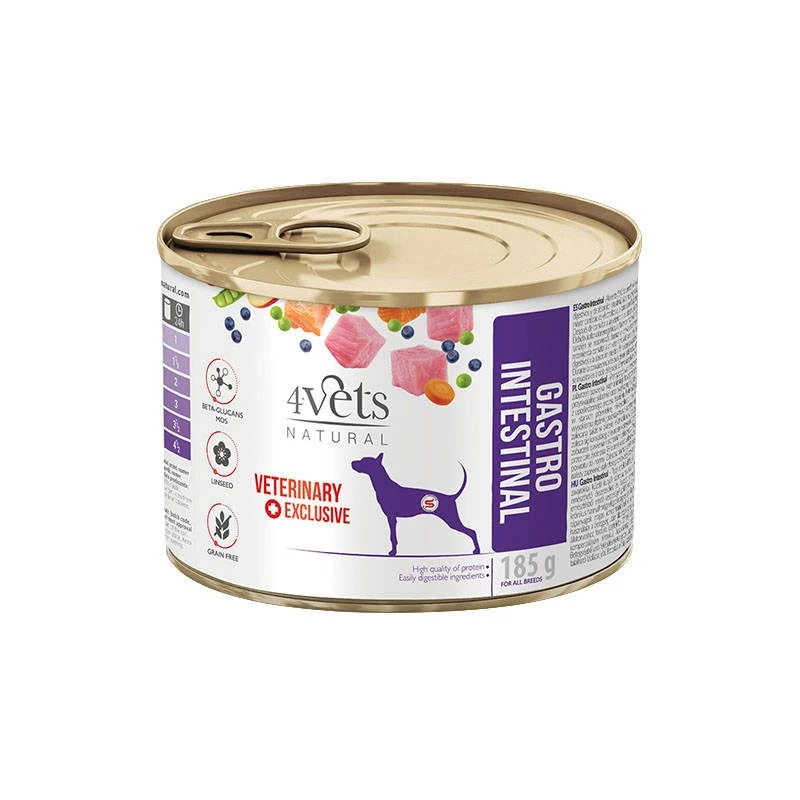 Konservitud märg koeratoit 4vets Natural Gastro Intestinal 185 g — kalkun, teraviljavaba, täiskasvanud koertele