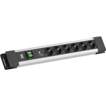 Pistikupesade komplekt Bachmann CONNECTUS 6× CEE 7/3 pistikupesaga, 1× SPD-Plus liigpingekaitse, 1× lüliti, 2,0 m kaabel