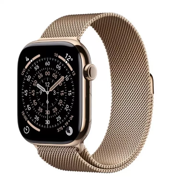 Apple Watch GPS + Cellular 46mm kuldne titaankorpus kuldne Milano aas S/M