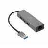 Gembird A-AMU3-LAN-01 USB-A Gigabit LAN-adapter 3-pordilise USB 3.0 jaoturiga, must