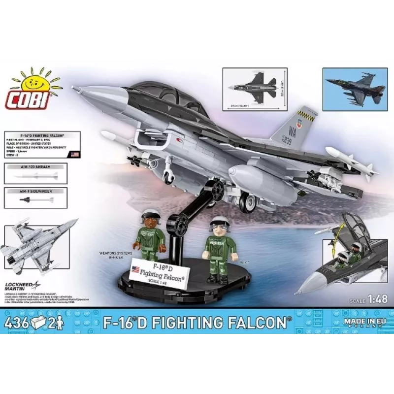 Ehituskomplekt Cobi F-16D Fighting Falcon, 436 tükki, mõõtkava määramata