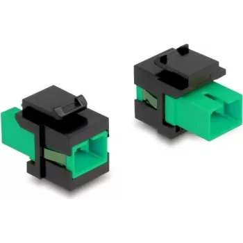 Keystone-moodul DELOCK 87121 — SC-adapter, lame konstruktsioon, roheline/must, 16.5×27.4×21.9 mm