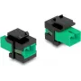 Keystone-moodul DELOCK 87121 — SC-adapter, lame konstruktsioon, roheline/must, 16.5×27.4×21.9 mm