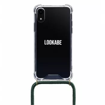 Telefonikett Lookabe loo014 iPhone XR-ile – kuldne-roheline kaitsekott rihmaga
