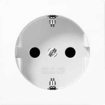 Pistikupesa CEE 7/3 Jung A 1520 KI WW, valge, duroplast, 250 V, 16 A, 55×55 mm