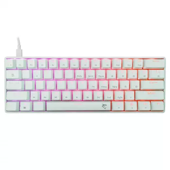 Juhtmega mehaaniline klaviatuur White Shark Shinobi-2 (GK-004211) — USA paigutus, punased lülitid, valge