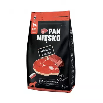 Kuiv koeratoit Pan Miesko Beef with Goat Adult Crunchy M — 9 kg, 30% valku, 20% rasva, gluteenivaba