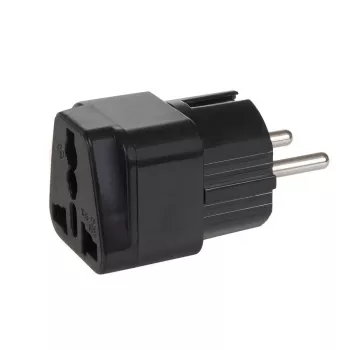 Toitepistiku adapter Maclean MCE155 NEMA 5-15P tüüp E FR must
