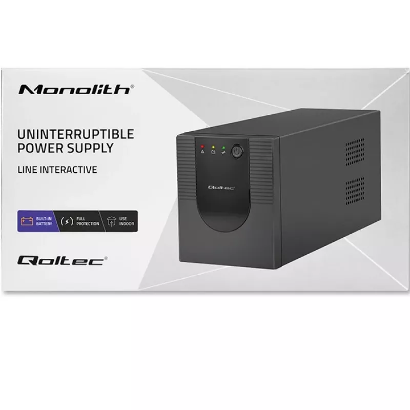 Katkematu toiteallikas UPS Qoltec 53775 1,2 kVA 720 W 4 AC-pistikupesa