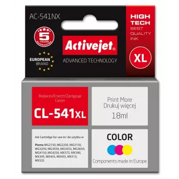 Activejet AC-541NX tint Canoni printerile (asendab Canon CL-541XL) Supreme, 18 ml, tsüaan, kollane, magenta