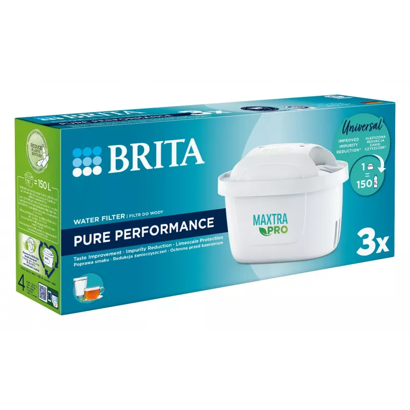 Veefiltri kassett BRITA Maxtra+ Pure Performance, tehnopolümeer, 150 L mahutavus, 3 tk