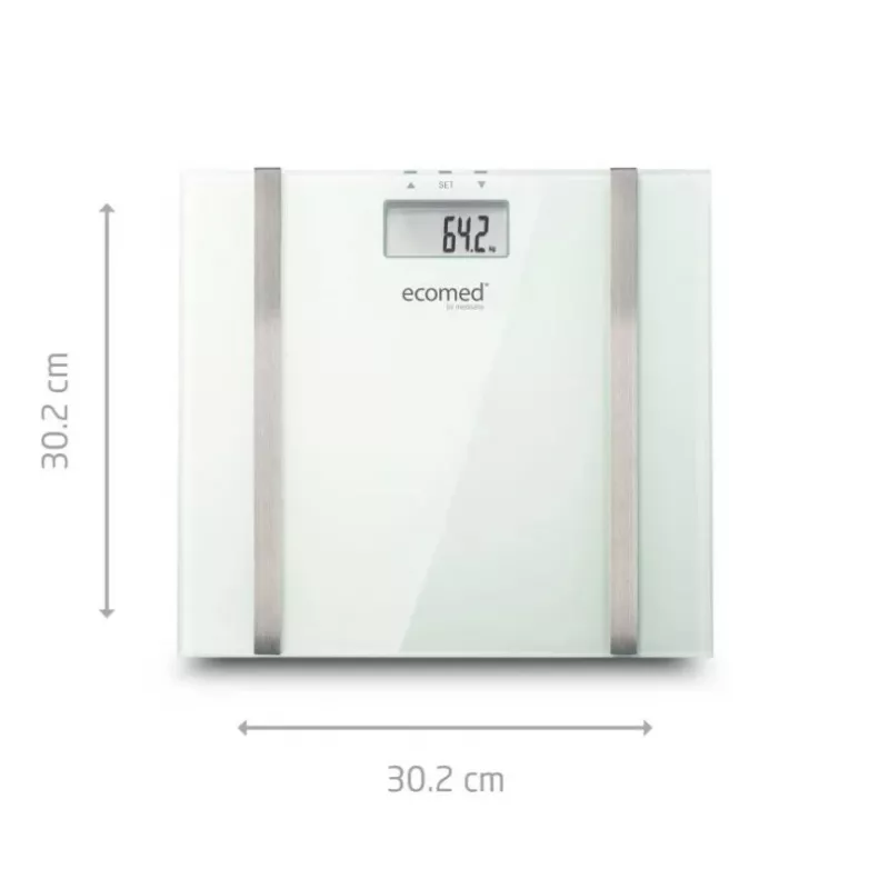 Ecomed BS-70E ristkülikukujuline valge elektrooniline isiklik kaal