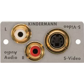 Kindermann 7444-531 snap-in esipaneel — 2x RCA ja 4-kontaktiline Mini-DIN